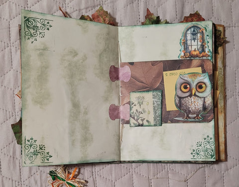 DIN A5 Journal "Herbstdrachen" grün// handgemacht von Betty