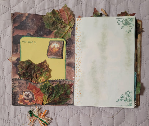 DIN A5 Journal "Herbstdrachen" grün// handgemacht von Betty