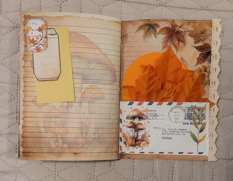 DIN A5 Herbstjournal "Igel und Kürbis" // handgemacht von Betty