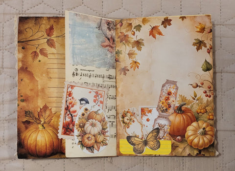 DIN A5 Herbstjournal "Igel und Kürbis" // handgemacht von Betty