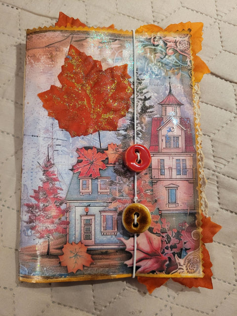 DIN A5 Journal Herbstjournal "Häuser 2" // handgemacht von Betty