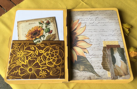 Journal "Sonnenblume 12" // handgemacht von Uta (Streifenhörnchen)