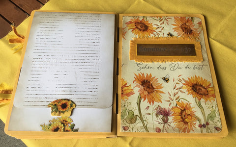 Journal "Sonnenblume 12" // handgemacht von Uta (Streifenhörnchen)