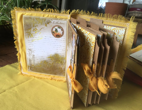 Mini Journal "Sonnenblume 13" // handgemacht von Uta (Streifenhörnchen)