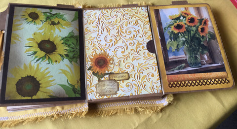 Mini Journal "Sonnenblume 13" // handgemacht von Uta (Streifenhörnchen)