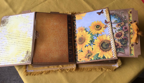 Mini Journal "Sonnenblume 13" // handgemacht von Uta (Streifenhörnchen)