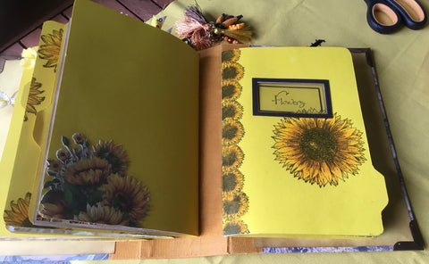 Mini Journal "Sonnenblume 16" // handgemacht von Uta (Streifenhörnchen)