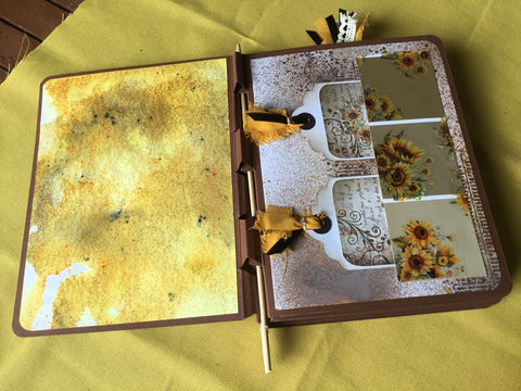 Mini Journal "Sonnenblume 16" // handgemacht von Uta (Streifenhörnchen)