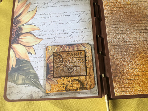 Mini Journal "Sonnenblume 16" // handgemacht von Uta (Streifenhörnchen)