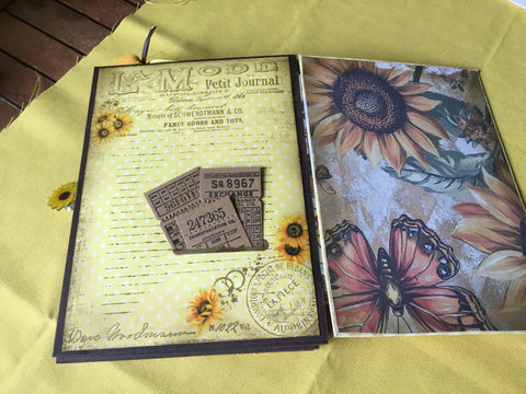 Journal "Sonnenblume 17" // handgemacht von Uta (Streifenhörnchen)