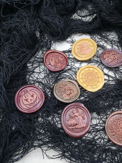 4 handmade wax seals "Halloween" // various designs