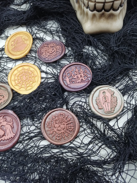 4 handmade wax seals "Halloween" // various designs