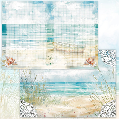 "Sea Breeze" // AgnesJohanna Art // 7 sheets of design paper // printed on both sides 