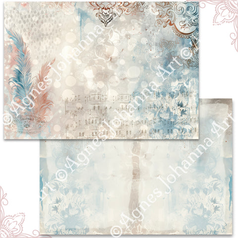 "Elegant Bohemian" // AgnesJohanna Art // 7 Blatt Designpapier // doppelseitig bedruckt