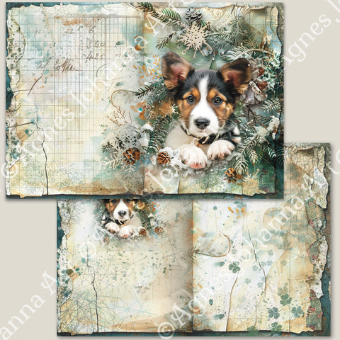 "Tierische Freunde - Hunde" // AgnesJohanna Art // 7 Blatt Designpapier // doppelseitig bedruckt