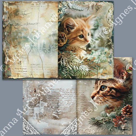 "Tierische Freunde - Katzen" // AgnesJohanna Art // 7 Blatt Designpapier // doppelseitig bedruckt