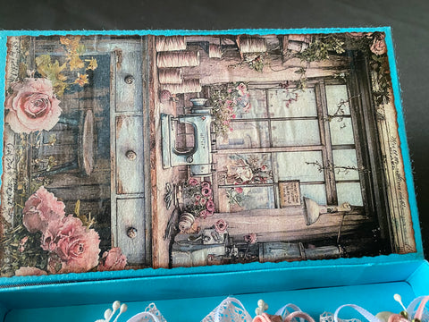 Vintage Geschenkbox mit runden Holzwäscheklammern (15) // handgemacht von Beate