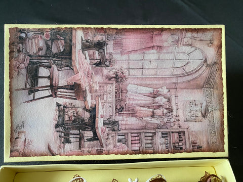 Vintage Geschenkbox mit runden Holzwäscheklammern (22) // handgemacht von Beate