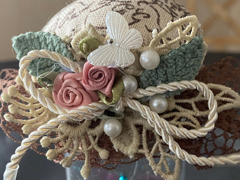 Vintage Geschenkbox mit Nadelkissenglas (5) / handgemacht von Beate