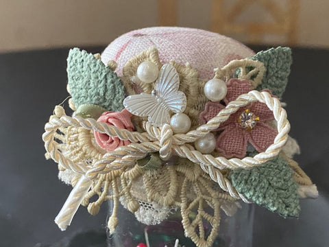 Vintage Geschenkbox mit Nadelkissenglas (6) / handgemacht von Beate