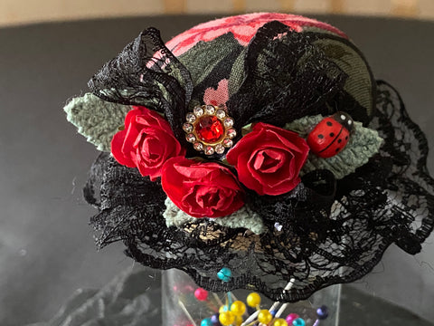 Vintage Geschenkbox mit Nadelkissenglas (7) / handgemacht von Beate