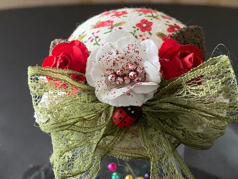 Vintage Geschenkbox mit Nadelkissenglas (10) / handgemacht von Beate