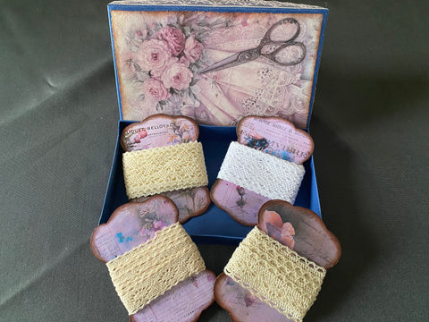 Vintage Spule zum Aufwickeln von Spitze, Garn, Bänder usw. (1) // handgemacht von Beate