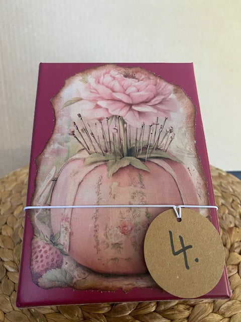 Vintage Geschenkbox mit Nadelkissenglas (4) / handgemacht von Beate