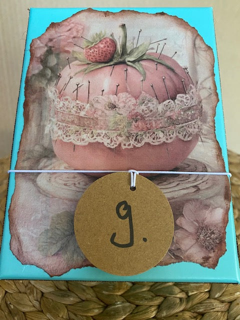 Vintage Geschenkbox mit Nadelkissenglas (9) / handgemacht von Beate
