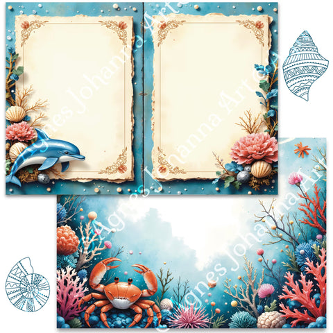 "Sea Breeze" // AgnesJohanna Art // 7 sheets of design paper // printed on both sides 