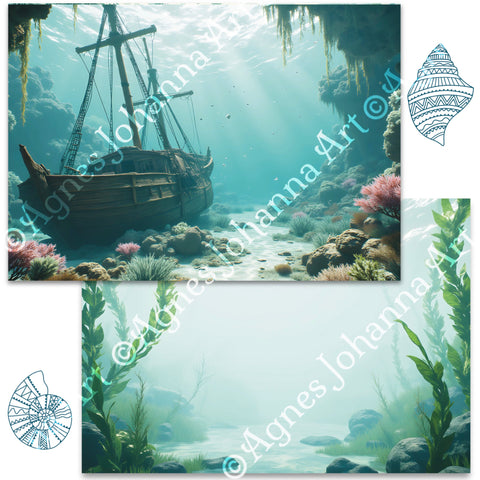 "Sea Breeze" // AgnesJohanna Art // 7 sheets of design paper // printed on both sides 