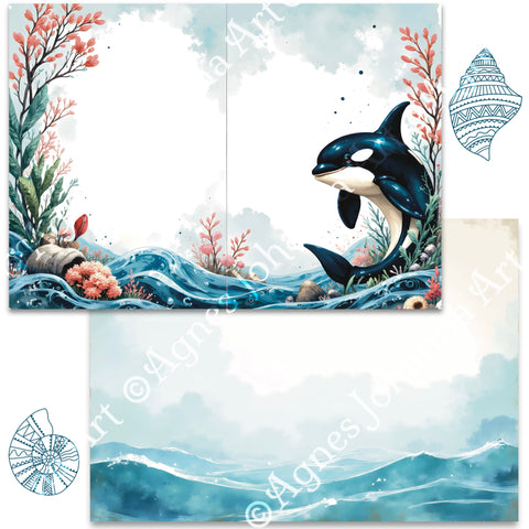"Sea Breeze" // AgnesJohanna Art // 7 sheets of design paper // printed on both sides 