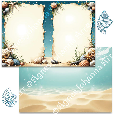 "Sea Breeze" // AgnesJohanna Art // 7 sheets of design paper // printed on both sides 