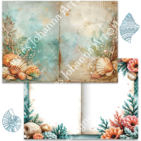"Sea Breeze" // AgnesJohanna Art // 7 sheets of design paper // printed on both sides 