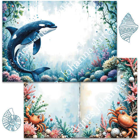 "Sea Breeze" // AgnesJohanna Art // 7 sheets of design paper // printed on both sides 