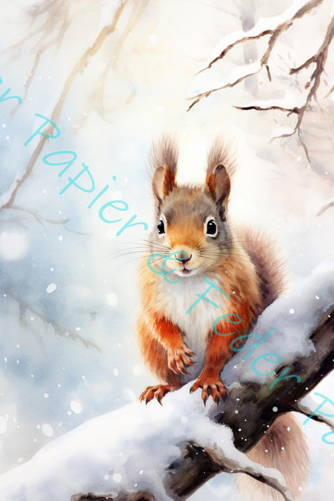 Card set for the paper set "Winter Woodland" // 24 pieces // 2 different sizes // 200g/m²