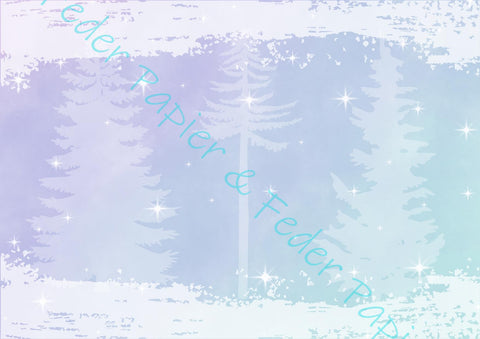 Designpapier "Fantasy Winter Woodland" // 12 Seiten // DIN A 4 // doppelseitig bedruckt