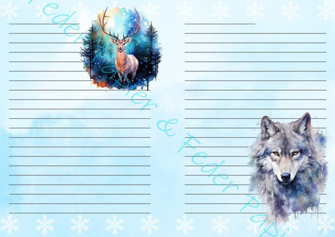 Designpapier "Fantasy Winter Woodland" // 12 Seiten // DIN A 4 // doppelseitig bedruckt