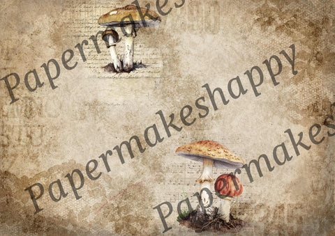 "Vintage Mushrooms" // Papermakeshappy // 7 Blatt Designpapier // doppelseitig bedruckt