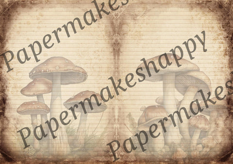 "Vintage Mushrooms" // Papermakeshappy // 7 Blatt Designpapier // doppelseitig bedruckt