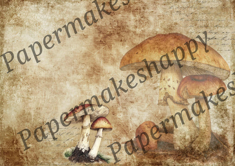 "Vintage Mushrooms" // Papermakeshappy // 7 Blatt Designpapier // doppelseitig bedruckt