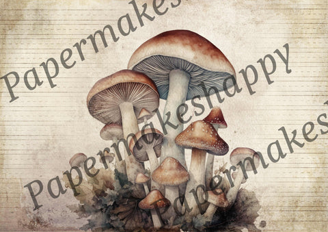 "Vintage Mushrooms" // Papermakeshappy // 7 Blatt Designpapier // doppelseitig bedruckt