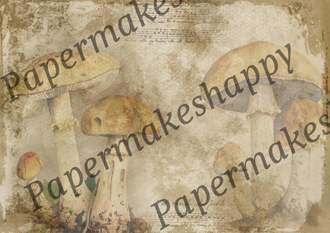 "Vintage Mushrooms" // Papermakeshappy // 7 Blatt Designpapier // doppelseitig bedruckt