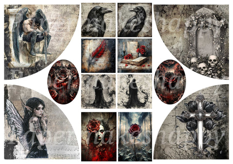 "Mystical Grunge" // Papermakeshappy // Ephemera-Set // 200 g/m²