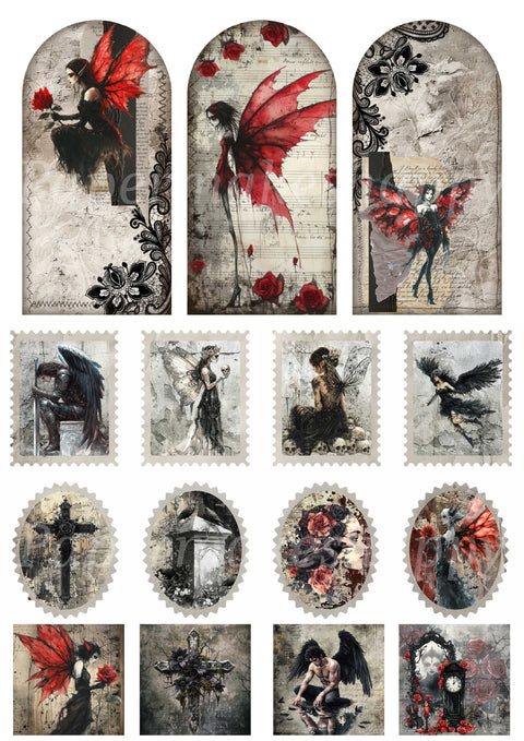 "Mystical Grunge" // Papermakeshappy // Ephemera-Set // 200 g/m²