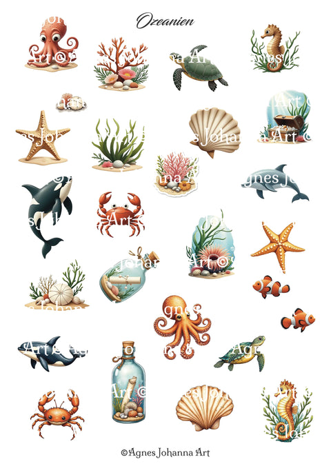 "Sea Breeze" // AgnesJohanna Art // 7 sheets of design paper // printed on both sides 