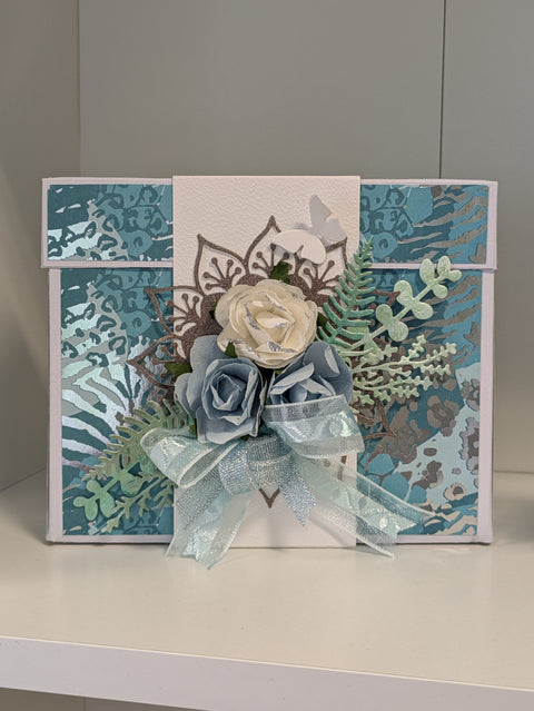 handmade card boxes "blue/white" // by Beate