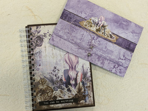 Notebook with ring binding "Velvet Dreams" // handmade by Melly