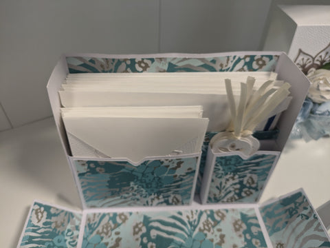 handmade card boxes "blue/white" // by Beate