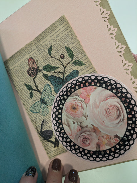 großes Journal A5 "Vintage Roses" // handgemacht von Beate